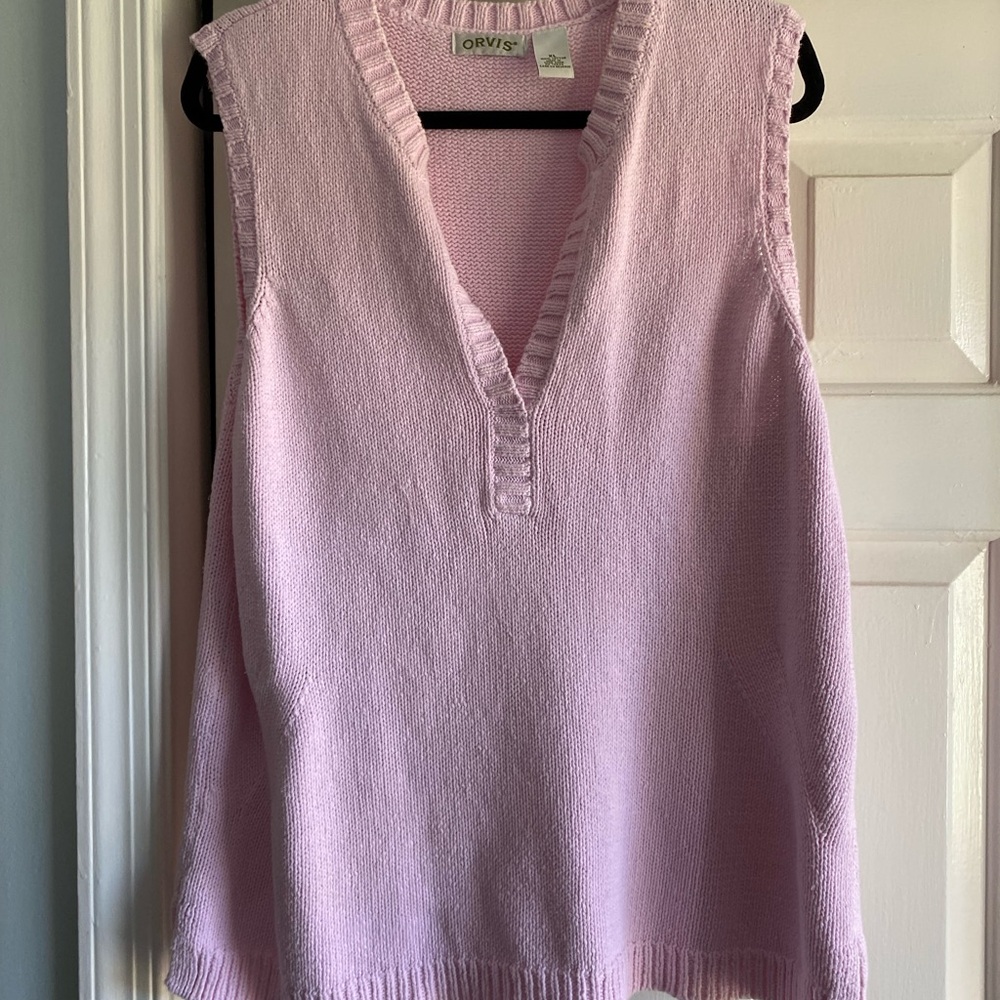 Orvis Pink Knit Sleeveless Sweater